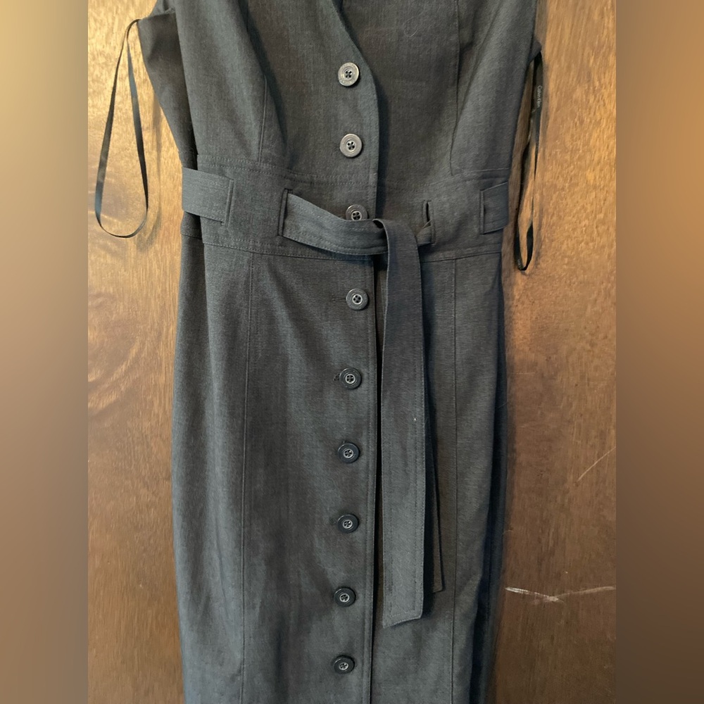 Calvin Klein Gray Business Button Down Dress size 12 - Picture 2 of 7